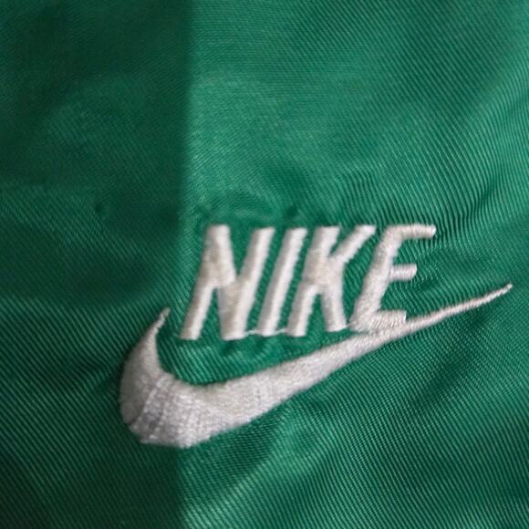 Vintage Nike Nylon Shorts Green High Waist Running Athletic Logo Shiny 80s Small - Picture 6 of 15